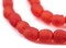 The Bead Chest Bright Red Recycled Glass Beads 7mm Ghana African Sea Glass Round Large Hole 24 Inch Strand Handmade Fair Trade